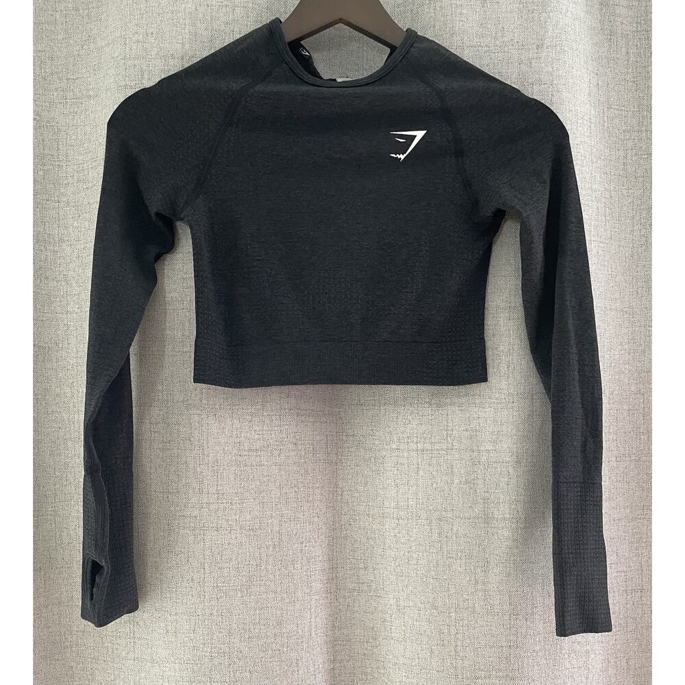Gymshark Vital Seamless 2.0 Long Sleeve Crop Top Gray Size XSmall